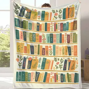 Bookshelf Fleece Blanket  Cozy Reading Nook Throw Blanket for Book Lovers, Library Decor, Soft Plush Sherpa Blanket, Unique Gifts for Readers tiktokshopspringglowup