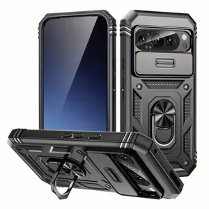 3 PCS [1 Phone Case with 2X Clear Screen Protectors] for Pixel 10/ Pixel 9/ 9 Pro/ 9 Pro XL Case CamShield Slide Heavy Duty Shockproof Protective Cover Anti-Drop Lens Privacy Phone Case