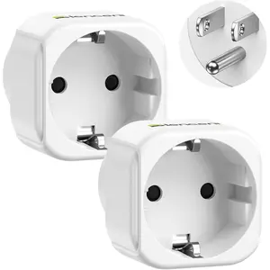 2 Pack  to  Plug Adapter,European to  Adapter,  Outlet Plug Adapter, EU to  Adapter,  to  Travel Plug Converter