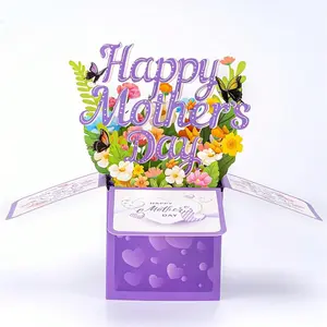 3D Pop-Up Mother's Day Card, Happy Mother's Day Flower Pop-Up Card, Includes Envelope and Note Label, Perfect for Mom Grandmother