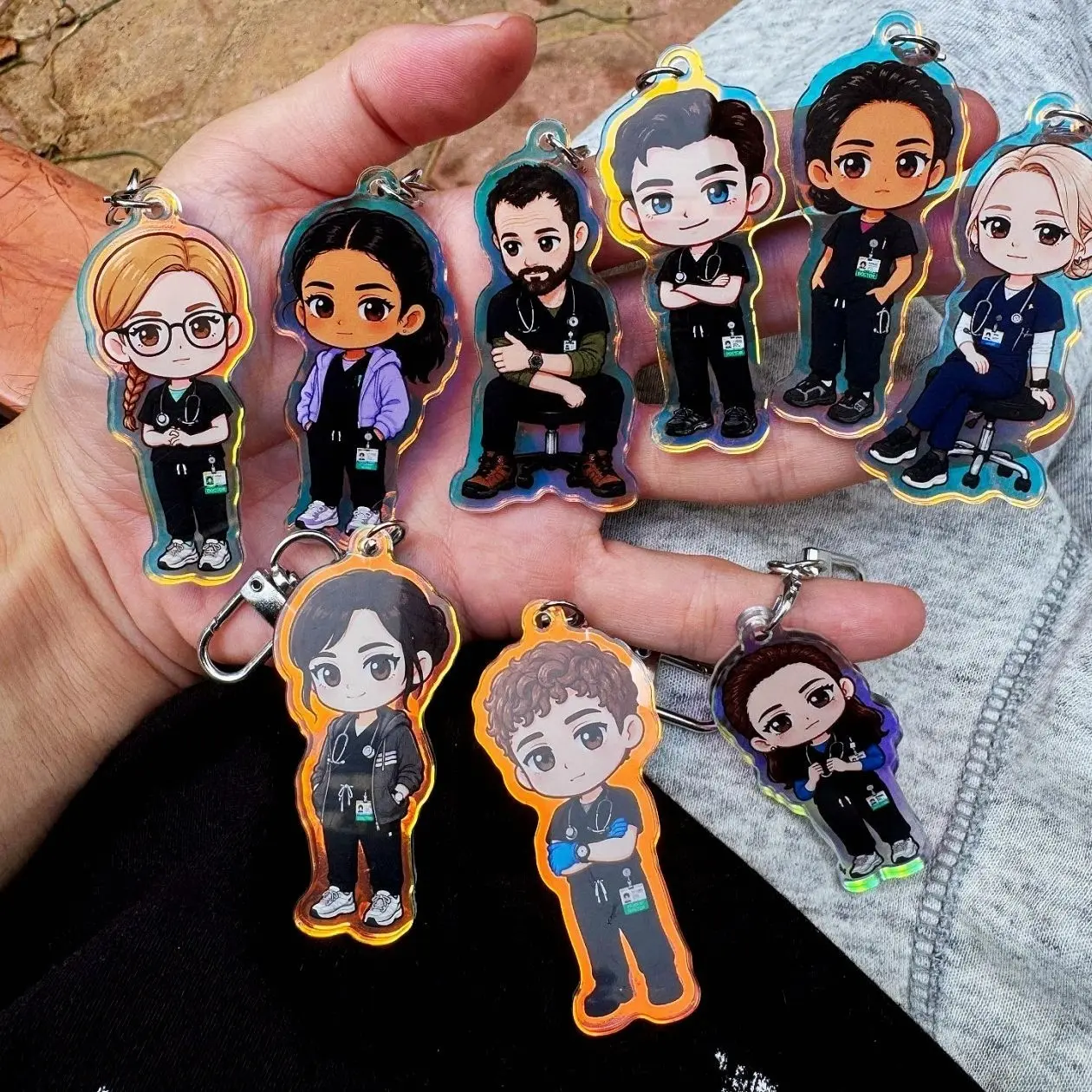 The Pitt Whitaker Dana King Inspired Keychain Charm, Pitt Robby Fan Art Keychains
