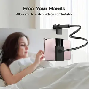 360-Degree Rotating Tablet & Phone Stand, Adjustable Bedside Mount with Flexible Spiral Base, Perfect Bedside Companion for Tablets and Smartphones