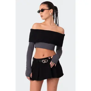 Alma Off Shoulder Half Knit Top