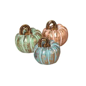 TEAL RESIN HARVEST PUMPKINS