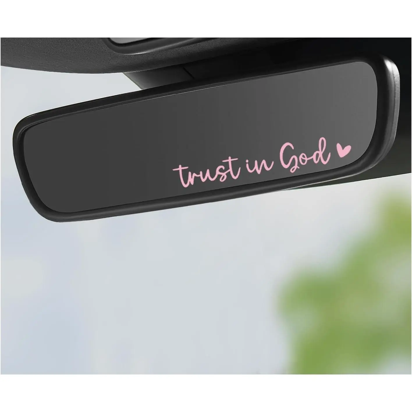 2 count Trust in God  Rearview Mirror Decal, Auto Mirror Vinyl Decal Self Affirmation Reminder Sticker, Trust in God Christian Decor for Window Bumper Laptop Water Bottle ()