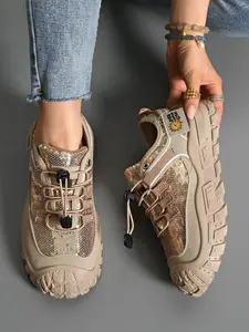 Fashion Casual Shoes Trainer Spring Summer New Cute Dad Sneakers Walking Shoes Women Soft Sole Anti-Slip Low Top Slip-On Female Footwear