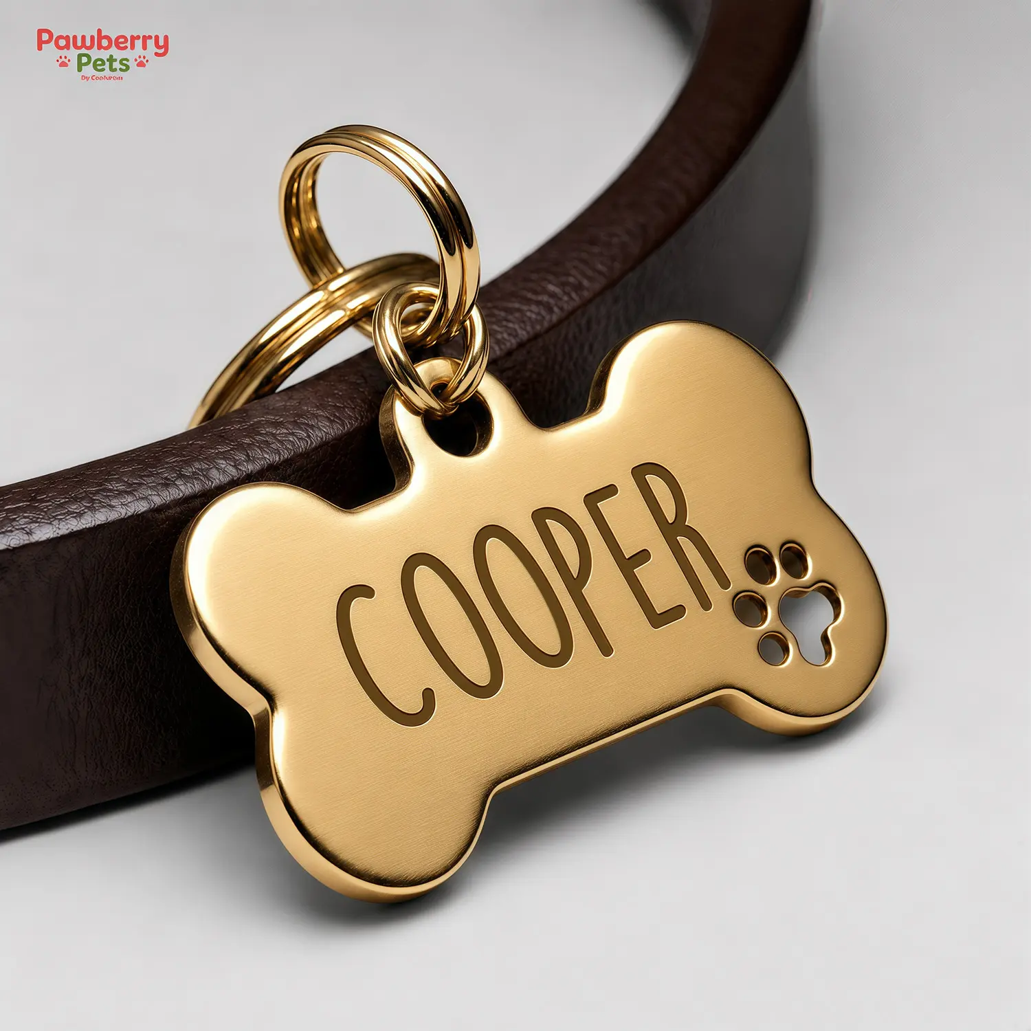 Custom Engraved Stainless Steel Dog Tag, Personalized Bone Pet ID Tag for Dogs & Cats, Metal Collar Name Tag with Split Ring, Pet Accessories