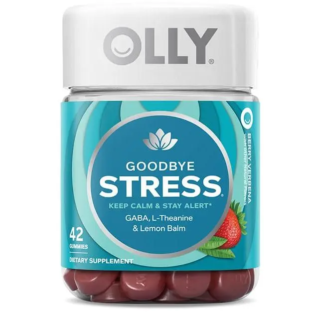 OLLY Goodbye Stress Gummy, GABA, L-Theanine, Lemon Balm, Stress Relief Dietary Supplement, Berry Flavor, 42ct OLLY Goodbye Stress Gummy, GABA, L-Theanine, Lemon Balm, Stress Relief Dietary Supplement, Berry Flavor, 42ct
