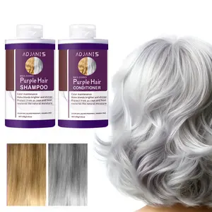 ADJANISS - Purple Shampoo & Conditioner Set Neutralizes yellow tones, maintains vibrant hair color, enhances shine, cleanses and protects color, Travel set, Gentle Hair Care, Purple Anti-Yellow, Repairs Hair, Suitable for Blonde/Yellow/Gray Hair