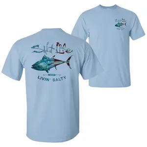 Salt Life Amerituna Fishing T-Shirt, Tuna Graphic Offshore Angler Tee, Soft Cotton Ocean Lifestyle Apparel, Saltwater Fishing Shirt for Men & Women, Coastal Gift