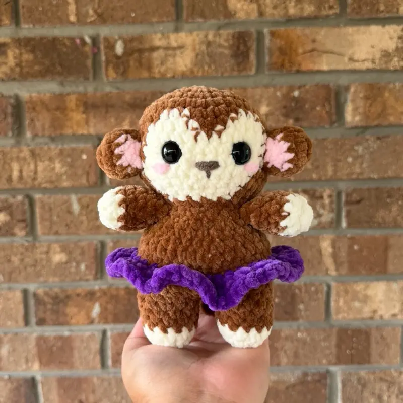 Handmade crochet monkey plushie