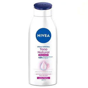 NIVEA Natural Satin Effect Body Cream, 400ml - Moisturizing Body Lotion - Body Care  Pack Uv Skin Repair Comfort