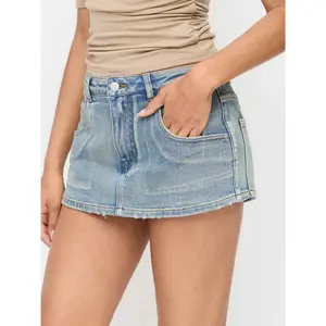 Cider Washed Denim Mid Rise Slim Metal button Ultra Shorts