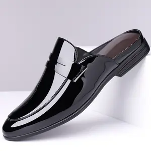 Suitable for men's summer semi drag, Baotou drag lazy leather shoes, fashionable and breathable, versatile and trendy