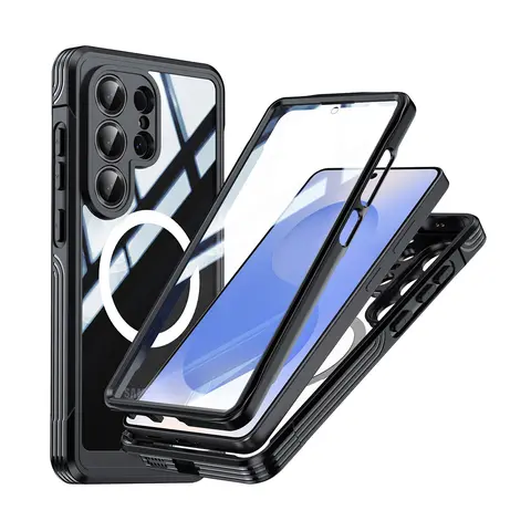 Magnetic Full Body Cellphone Casing with Built-in Screen Protector for Samsung Galaxy S26 Ultra Plus, S25, S24 Ultra Plus FE, MagSafe-Compatible Shockproof Rugged Phone Accessory for Protection Needs