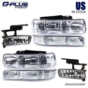 Headlights+Fog Lights Fit For 99-02 Chevy Silverado 2000-2006 Tahoe Suburban