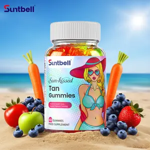 Suntbell Tan Gummies - Mineral & Wellness Supplements with L-Tyrosine, Para-Aminobenzoic Acid, Lycopene, Phytosterols, Vitamin E, Beta-Carotene, Black Pepper, Copper & Vitamin D