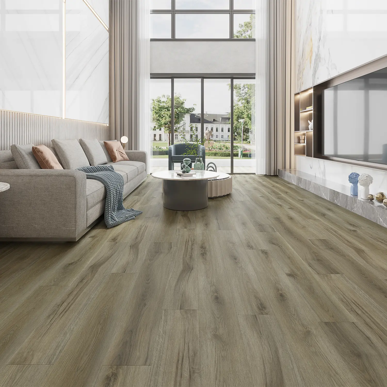 ELEME FLOORING 20 Mil x 7 in. W x 48 in. L Click Lock Waterproof Luxury Vinyl Plank Flooring CITY LIMITS SERIES (23.9 sqft/case)-01007 EDINBURGH