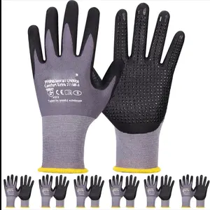 6 Pairs Of Comfort Dotted Gloves for Grip and Control Style  304 Construction Gear