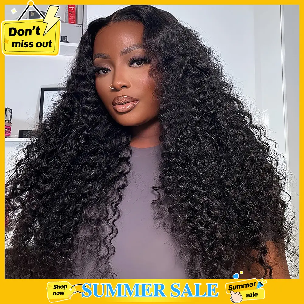 [26‘’ Deep Wave=$149] Tahikie 13x6 Deep Wave Curly Wigs Human Hair Pre Plucked Pre Cut HD Lace Wigs Ready And Go 7x6 Glueless With Drawstring One-Step 13x6 Frontal Lace Curly Wave/ Body Wave/ Kinky Curly Natural Hairline#SummerWins  #tiktokshopsummersale