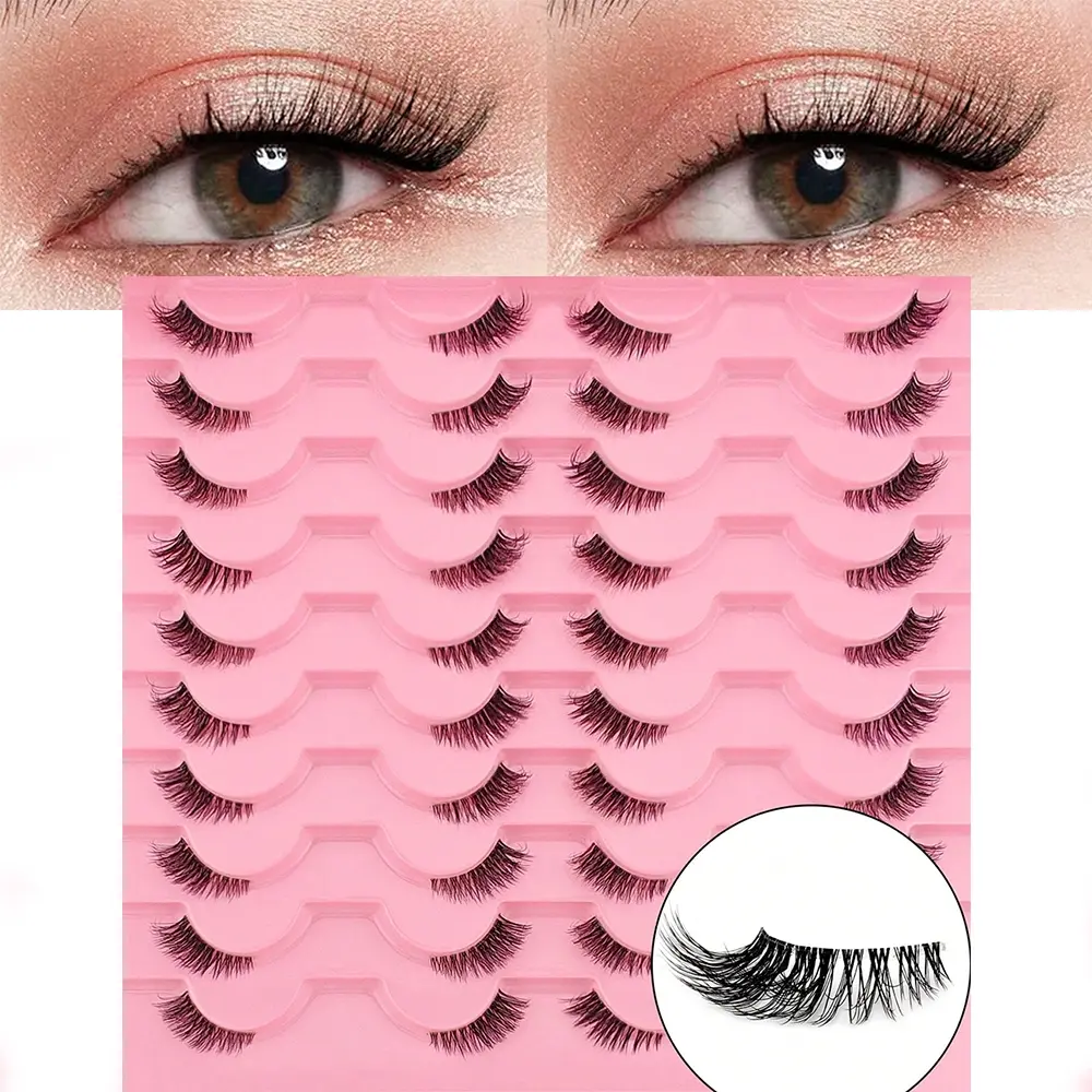 20 Pairs Half-Eye Lashes, Natural Look, Reusable, Perfect for Daily Use, Enhance Your Look Instantly, Wispy and Fluffy Style, Eyelashes