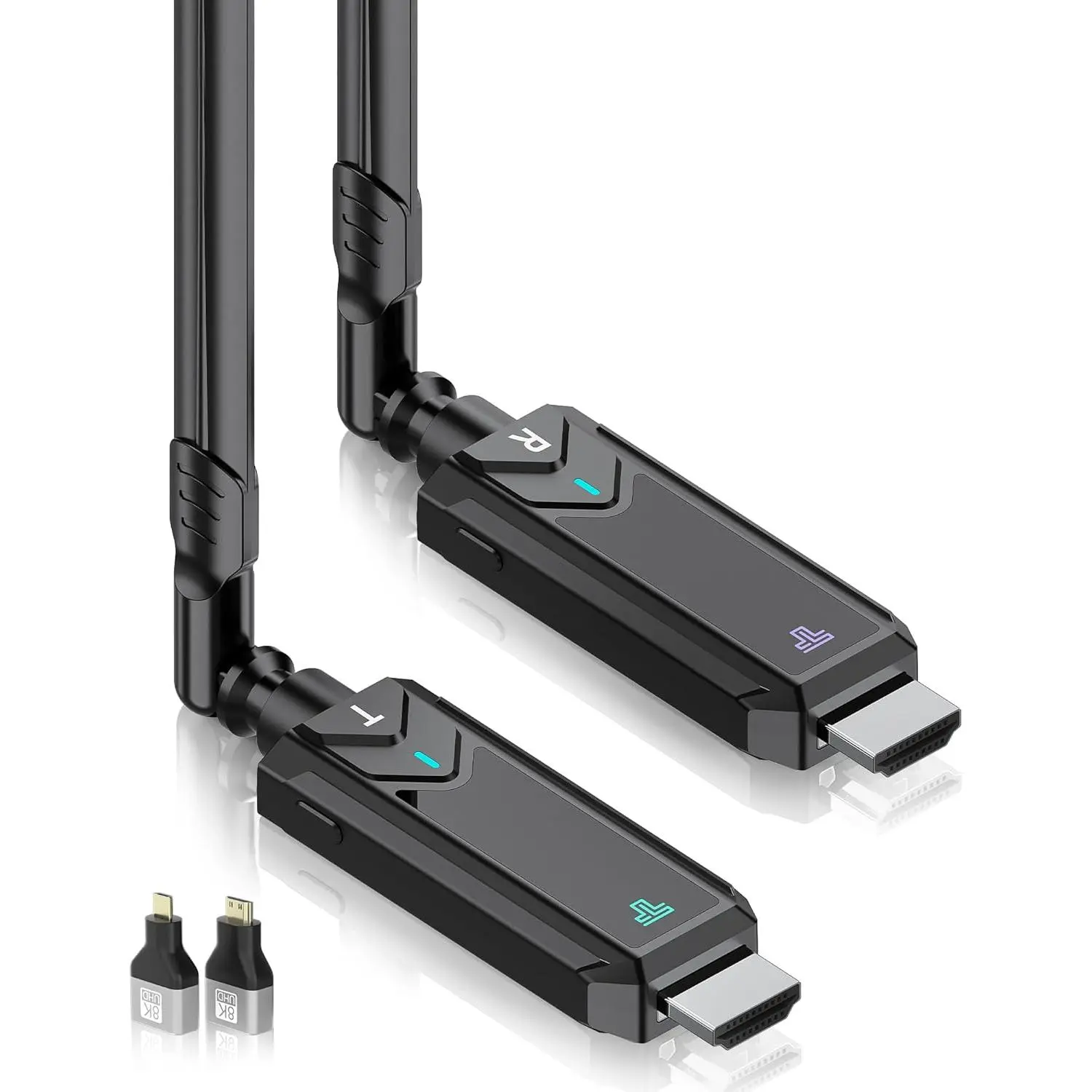 Wireless HDMI Transmitter and Receiver,400m 4K Decode 1080P Output Plug&Play 2.4G/5.8G Portable HDMI Wireless for Streaming Video and Audio to Monitor from Laptop/PC/TV Box/Projector