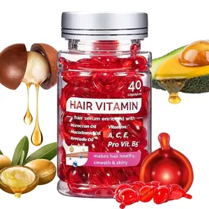 Hair Vitamin Essence Capsules, Hair Care Serum Strengthening and Nourished Hair with Moroccan Argan Avocado Oil, Vitamins a C E Pro B5, No Rinse, Unisex Hair Conditioner, Nourishing Hair Treatment Serum