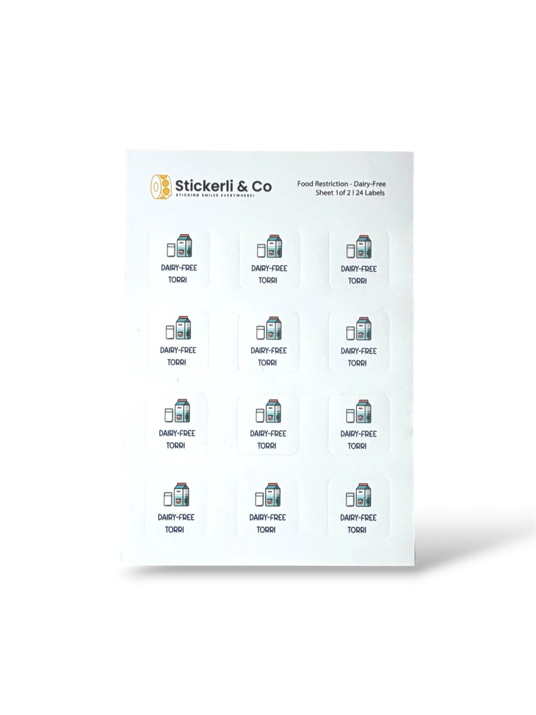 Food Restriction Stick-On Labels