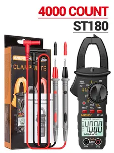 ANENG ST180 Clamp Meter for Electricians & DIYers, 4000 Counts Digital Multimeter, Measures AC/DC Voltage, Current, Resistance, Capacitance, Frequency with NCV and Backlight