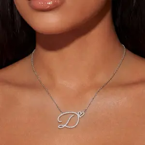 Dainty Heart Script Initial Necklace - Personalized Initial Necklace