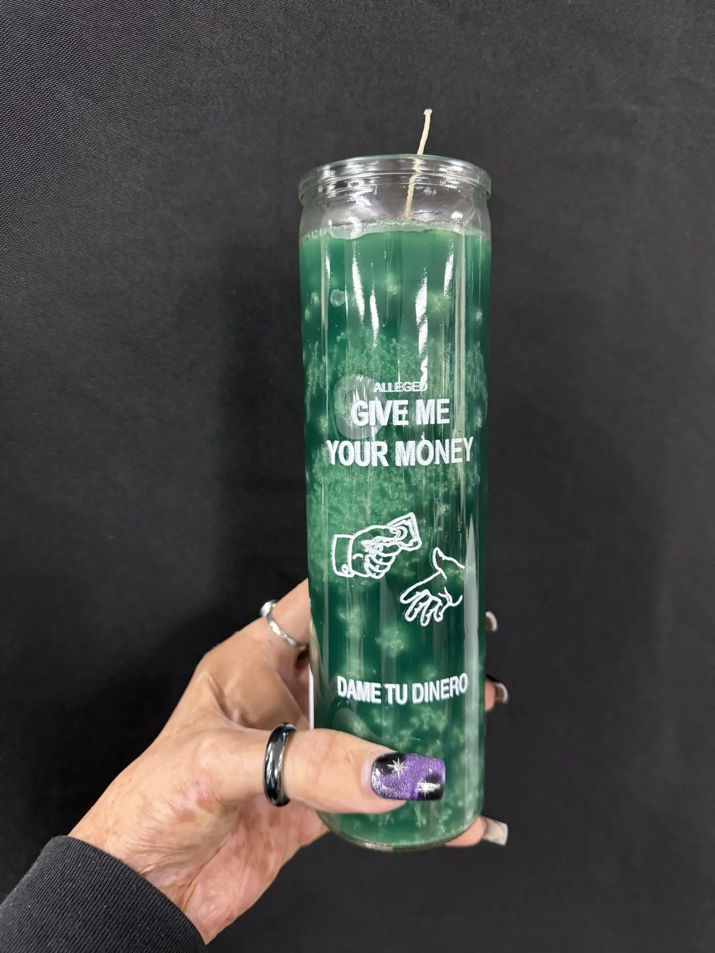 Non-Toxic 7-Day Green Money-Drawing Household Candle, Paraffin Wax Decorative Candle for Home Decor, 5-7 Days Burn Time, 12 Months Shelf Life, Non Toxic Candles