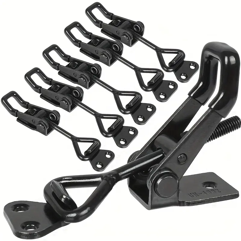 6set Heavy-Duty Metal Toggle Latch Clamp, Adjustable Pull Hasps for Smoker Door, Box, Gate, Cabinet Security
