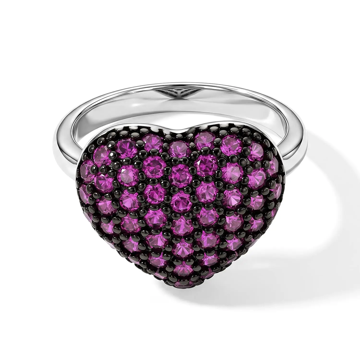 EverTrue Simulated Ruby Diamond Ring in Platinum Bond (Size 10.0)