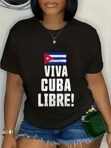 cotton Viva Cuba Libre Patria Y Vida T-Shirt casual Fashion graphic tees for women