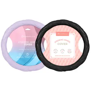 Carbella Luxe Stitched Steering Wheel Cover, Cushioned Comfort Grip, Fits Standard Wheels 14.5-15.5 Inches Car Accessories