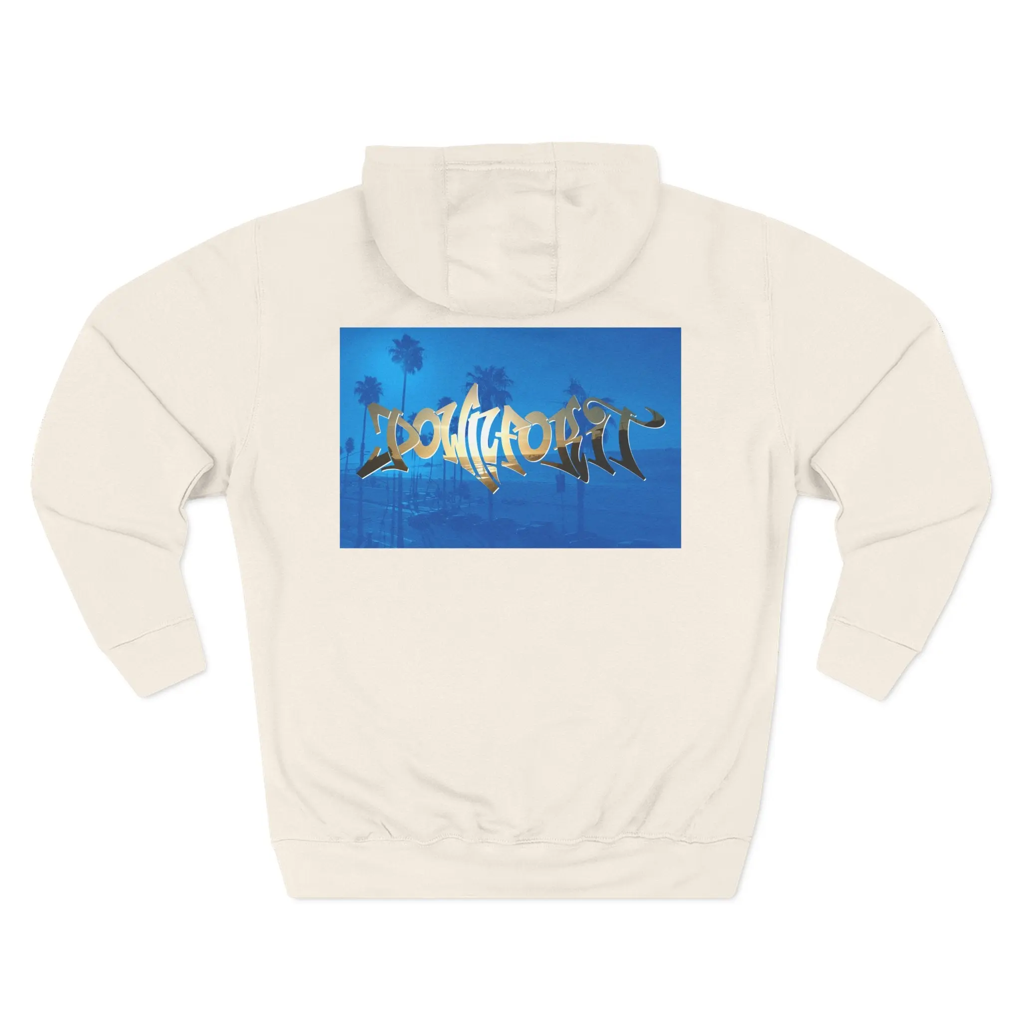 Down For It World Beach scene Hoodie