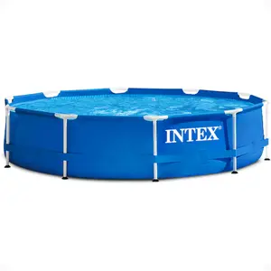 Intex 10 Foot x 30 Inch Above Ground Round Swimming Pool (Pump Not Included)