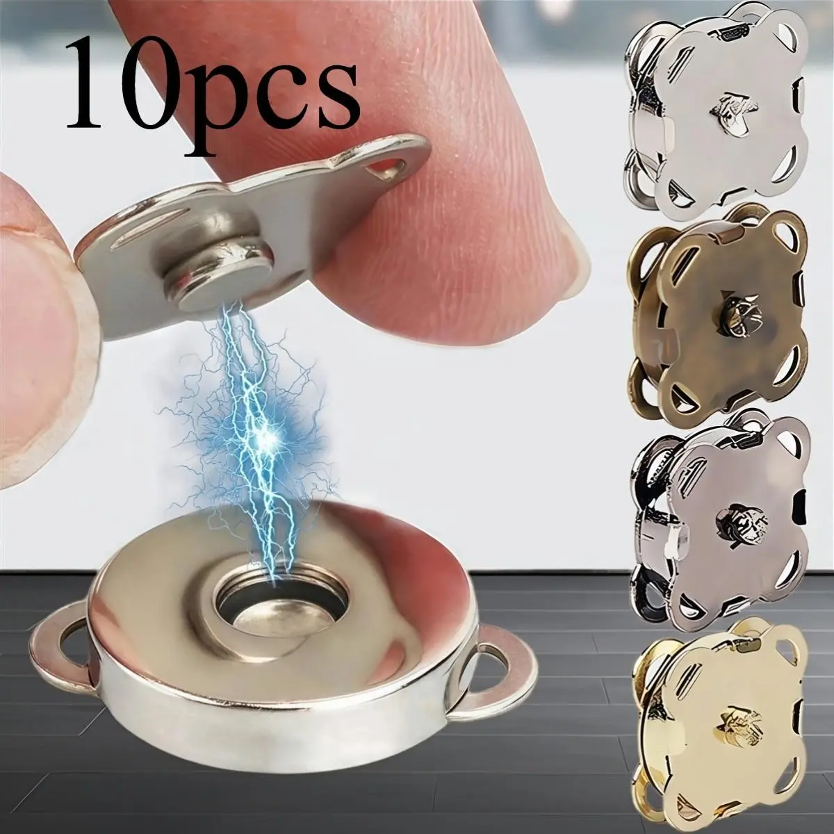 10pcs Metal Magnetic Buttons, Sewing Snap Fasteners for DIY Craft, Clothing Bag Accessories, Durable & Easy to Use