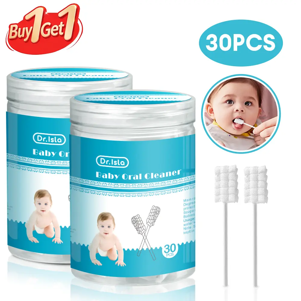 Dr.Isla Baby Safety Toothbrush(60Pcs), Baby Tongue Cleaner, Stop Milk Residue Build-up, 3D Soft Wavy Design for Deep Cleaning, Prevents Caries & Gum Inflammation, 0 Fluorescence, Individually Wrapped, Individually Wrapped for Travel