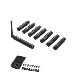 VEVOR DMX Wireless Receiver, 3 Receivers 1 Transmitter, 2.4G ISM Band, 656 ft Transmission Range, with Bag and Adapter, Wireless Stage Lighting Control, for LED Stage Party DJ Bar Lighting, Silver