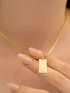 Initial Necklace Initials Necklace for Women 18K Gold Plated Stainless Steel Custom Letter Pendant Alphabet Pendant Adjustable Dainty Gold Necklace Personalized Gift for Her