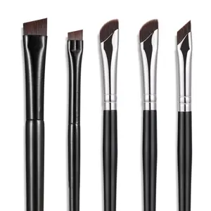 5-Piece Set Eyeliner Brushes for Precision Makeup Application Fine Angled Ultra Thin Slanted Flat Angle Professional Beauty Cosmetic Tool for Eye Makeup Non Toxic