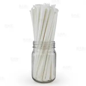BarConic® "Eco-Friendly" Wrapped Paper Straws - 7 3/4" Solid White - Packs of 100