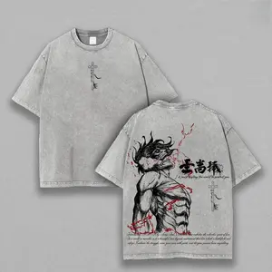 Eren Yeager Tee – Attack on Titan Vintage Washed Oversize T-Shirt