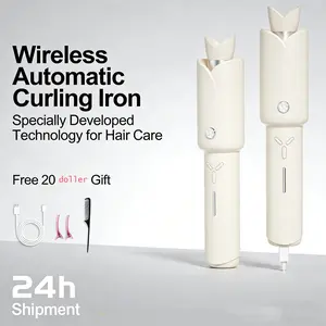 Upgraded Automatic Rotating Curling Iron 1-1.25 Inch Ceramic Long-Barrel, Negative Ion Technology, Anti-Jam Chip, Anti-Scald, Adjustable Temp/Timer, Swivel Cord, Dual Voltage/Heaters, For Long Hair, Beachy Waves & Mermaid Hair, Gift Box Ready