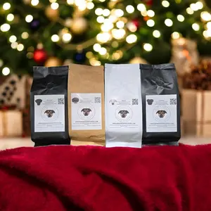 Bark & Grind Coffee Company "Rescue Pack" Sample sizes of all the Roasts. Light, Medium, Medium-Dark, Dark Roast Bean Beverage coffee Organic Midnight death  wish