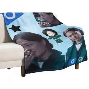 Squid Games 124 Blanket Personalized Blanket Comfortable Shawl   Special Gift,Four Seasons Blanket,Multiple Sizes