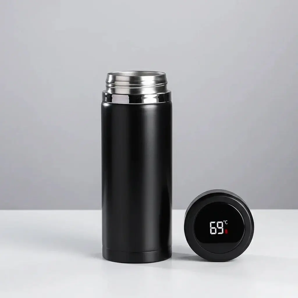 PrimeFit Smart Temp Vacuum Flask – 1L Stainless Steel Thermos with LED Temperature Display