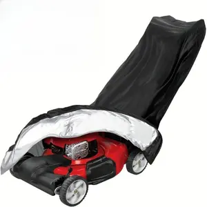 Lawn mower cover, waterproof push lawn mower cover, dustproof UV-resistant universal Oxford fabric lawn mower cover, lawn mower accessories, with drawstring