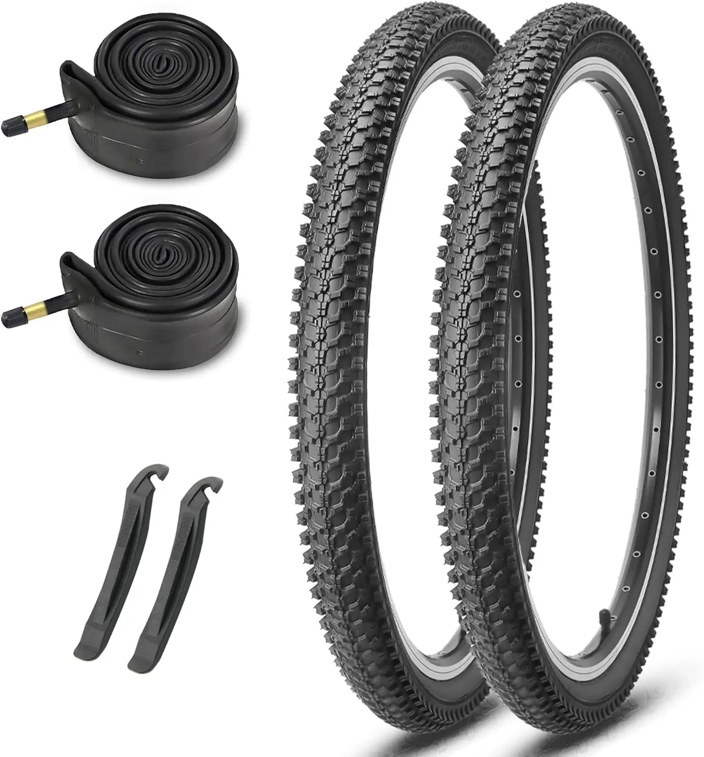 MOHEGIA Foldable Mountain Bike Tire - 20/24/26/27.5 in (24x1.95 in Option), Durable Rubber with Foldable Carbon Steel Beads, Aggressive Tread for Jungle & City All-Terrain Rides, Bicycle Parts for Adult Cyclists, 24X1.95 Inch